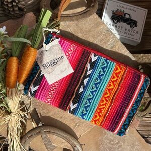 Handmade Zarape Wristlet Multi-Color Zipper NWT